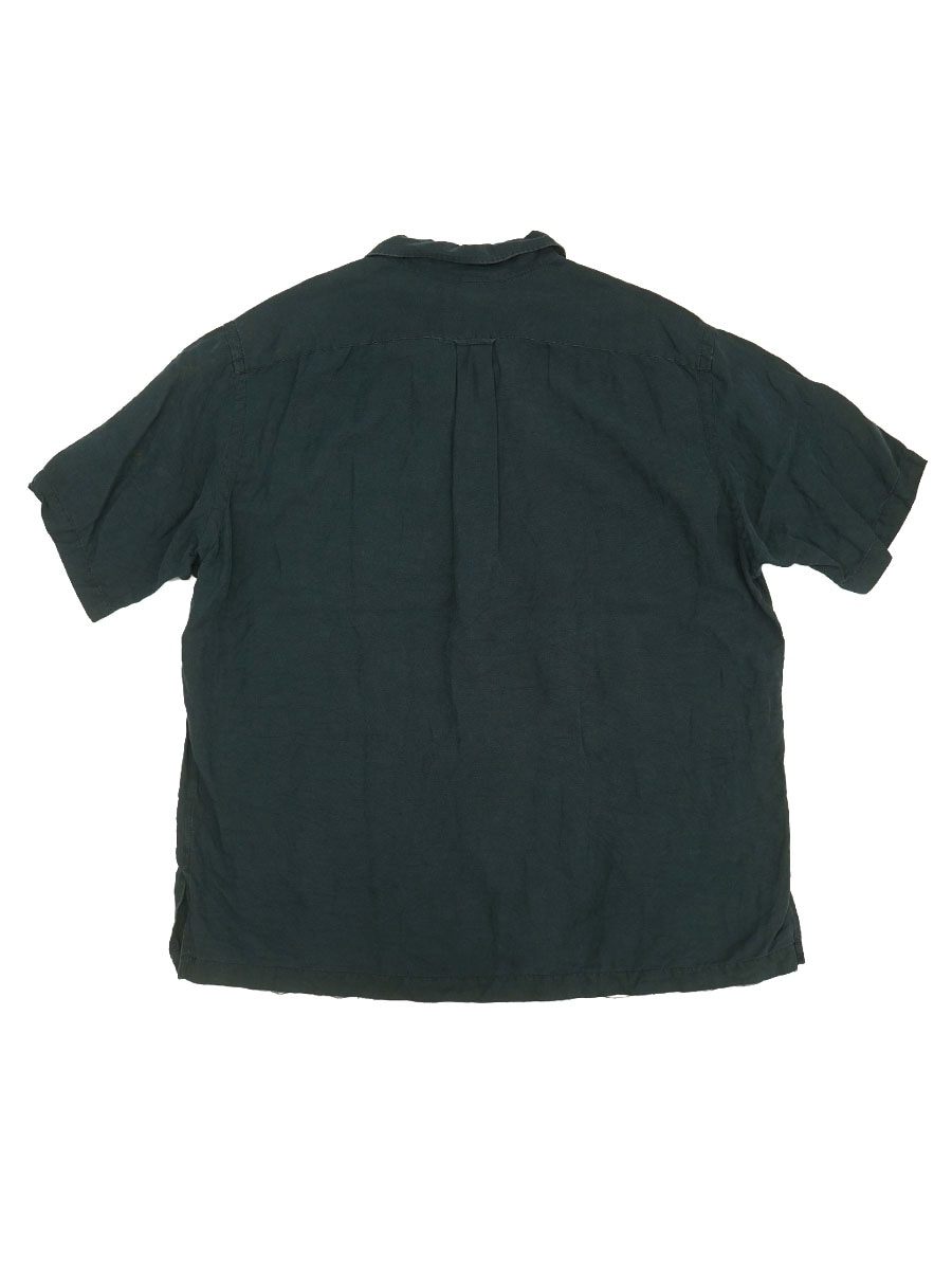 RALPH LAUREN CALDWELL SILK×LINEN LOOP COLLAR S/S SHIRT (SIZE.X