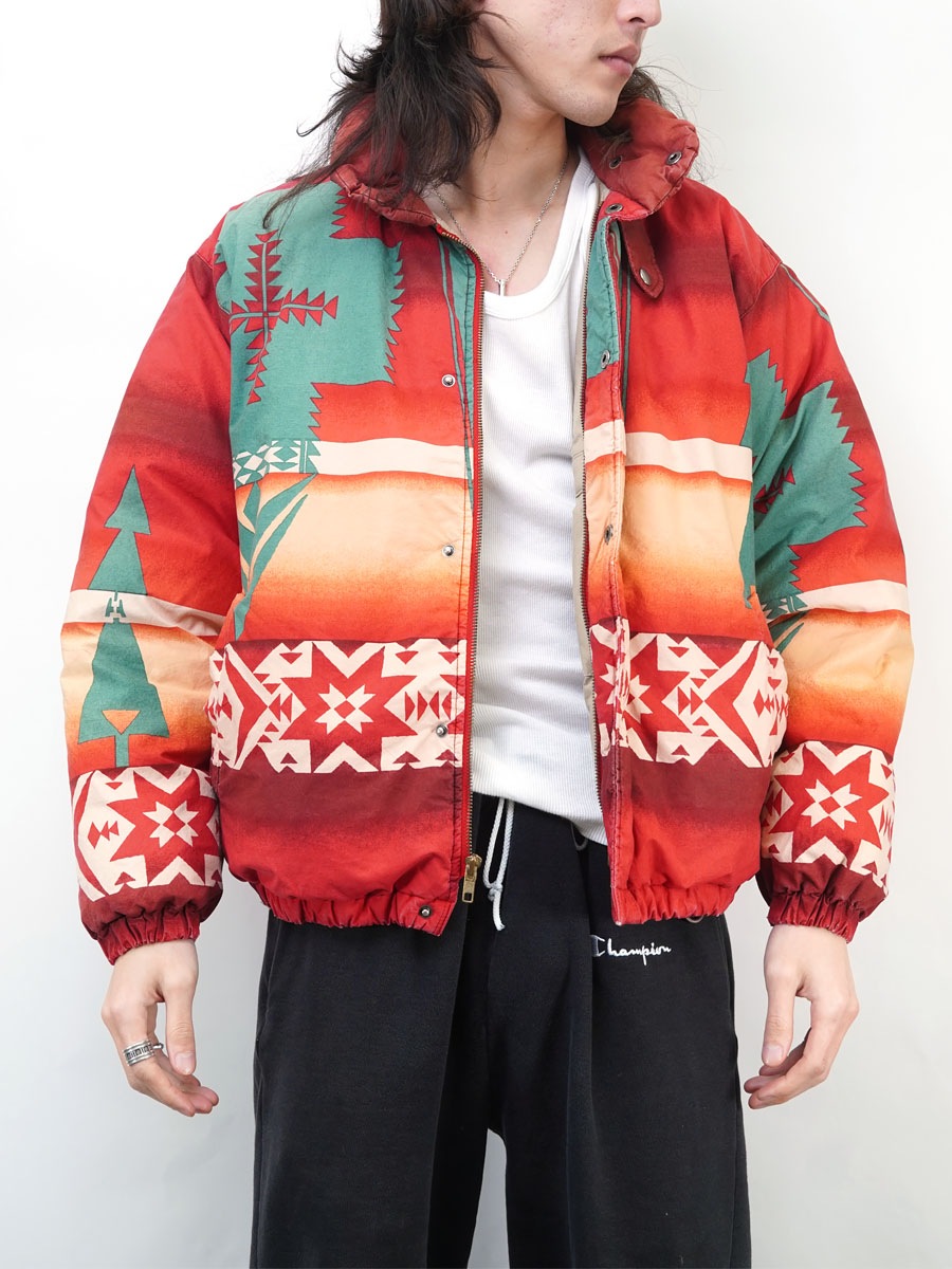 80's～ ラルフローレン ネイティブ柄 DOWN JACKET 表記(M) | NEW ITEM