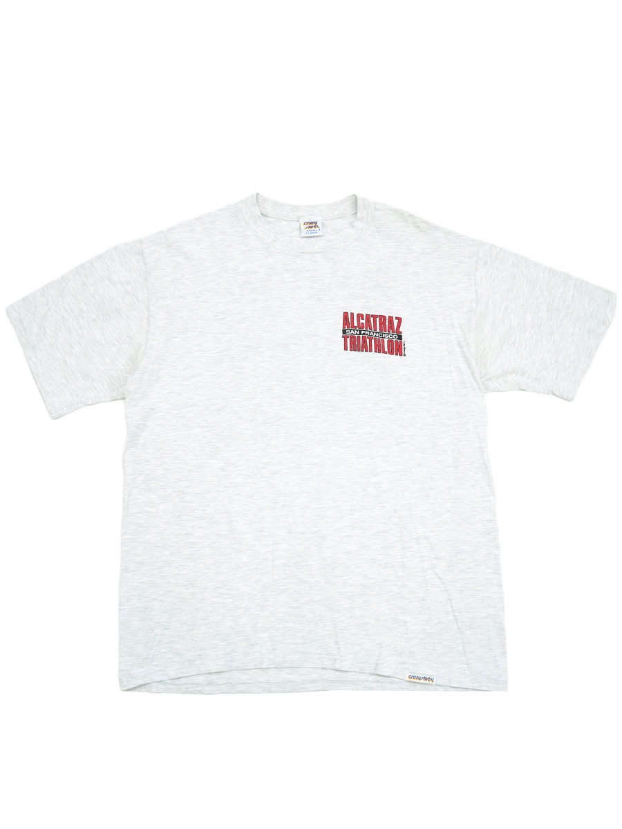 90'S CRAZY SHIRT ''ALCATRAZ TRIATHLON'' T SHIRT GRAY (SIZE.X LARGE
