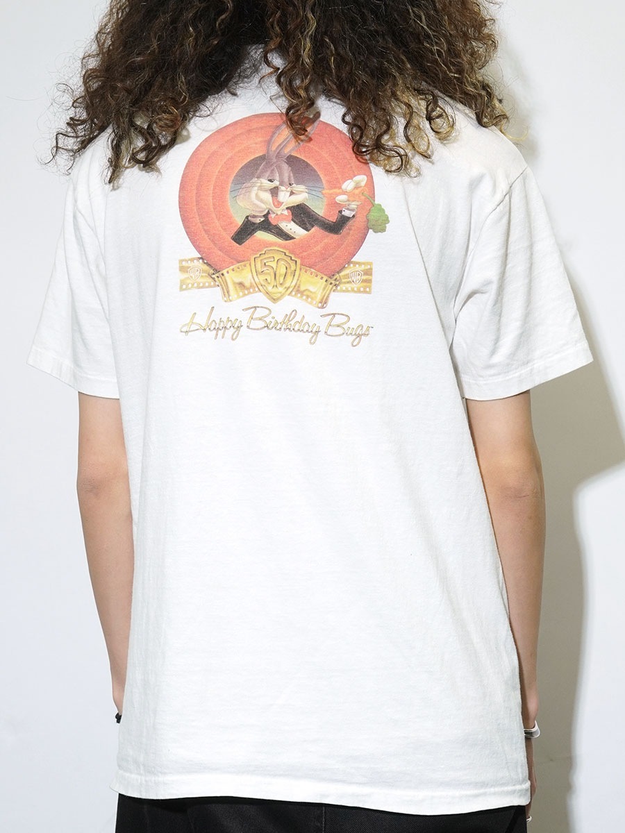 90's Hanes バッグス・バニー ''Happy Birthday Bugs'' プリントTシャツ 表記(L) USA製