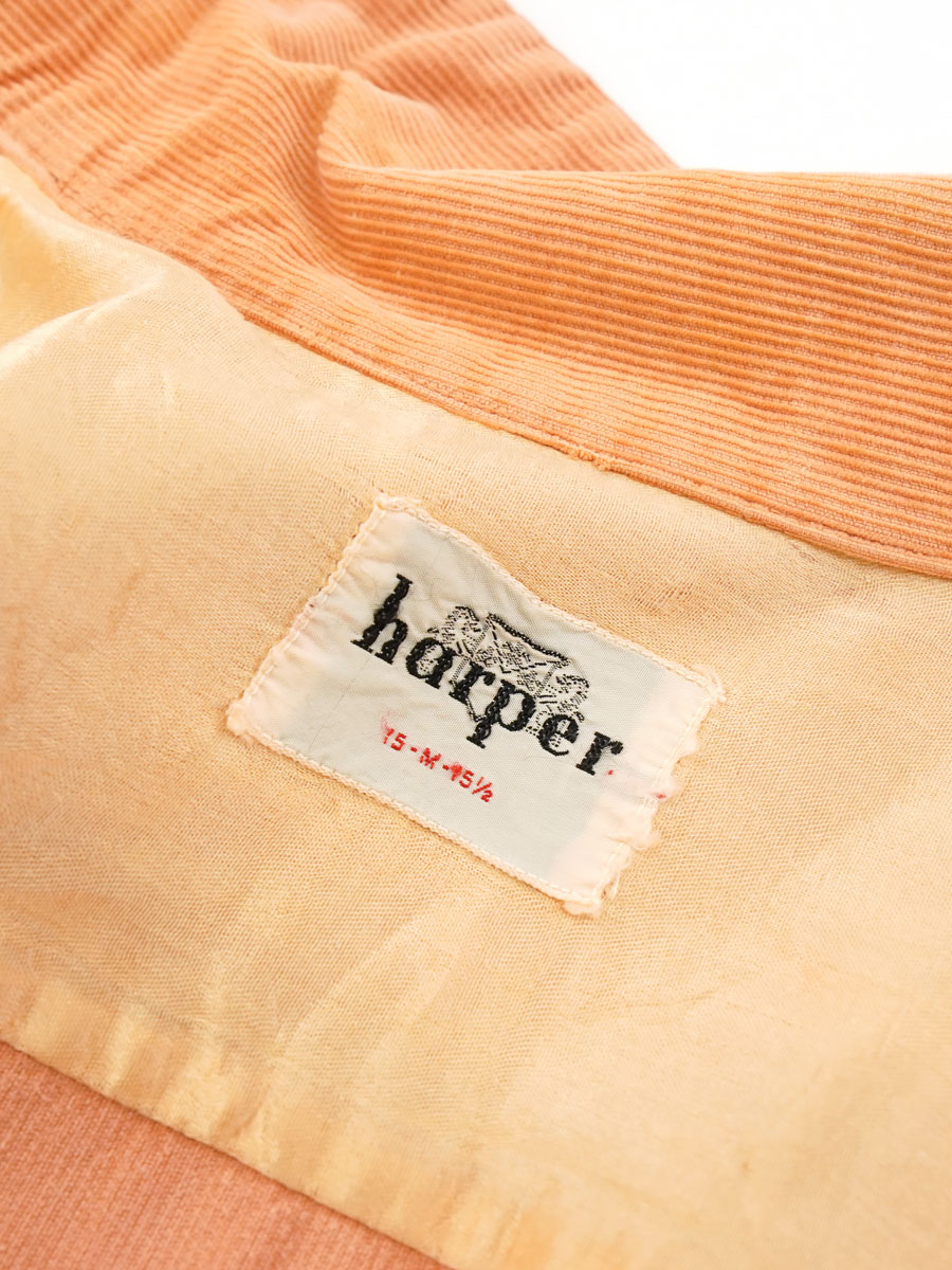 50's Harper ループカラー コーデュロイシャツ サーモンピンク 表記(15