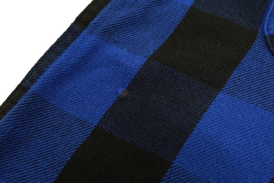 90's～ FIELD&STREAM 青×黒 ブロックチェック柄 フランネルシャツ 表記(XL-TALL)