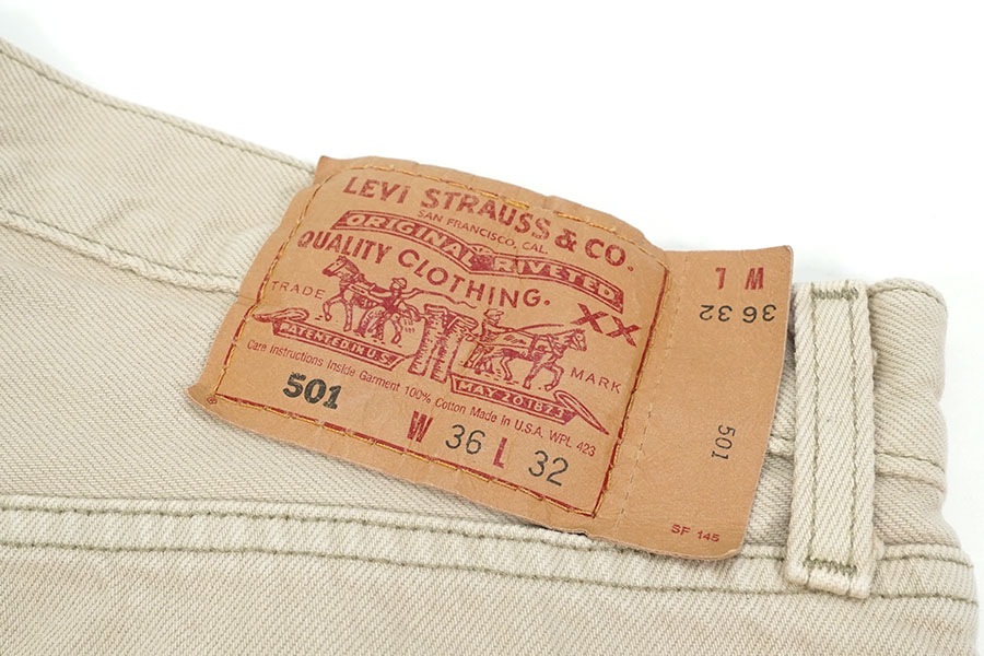 レアカラー Levi's501 ベージュ USA製 90s 80s ヴィンテージ 90sリーバイス501 USA製 レア ベージュデニム
