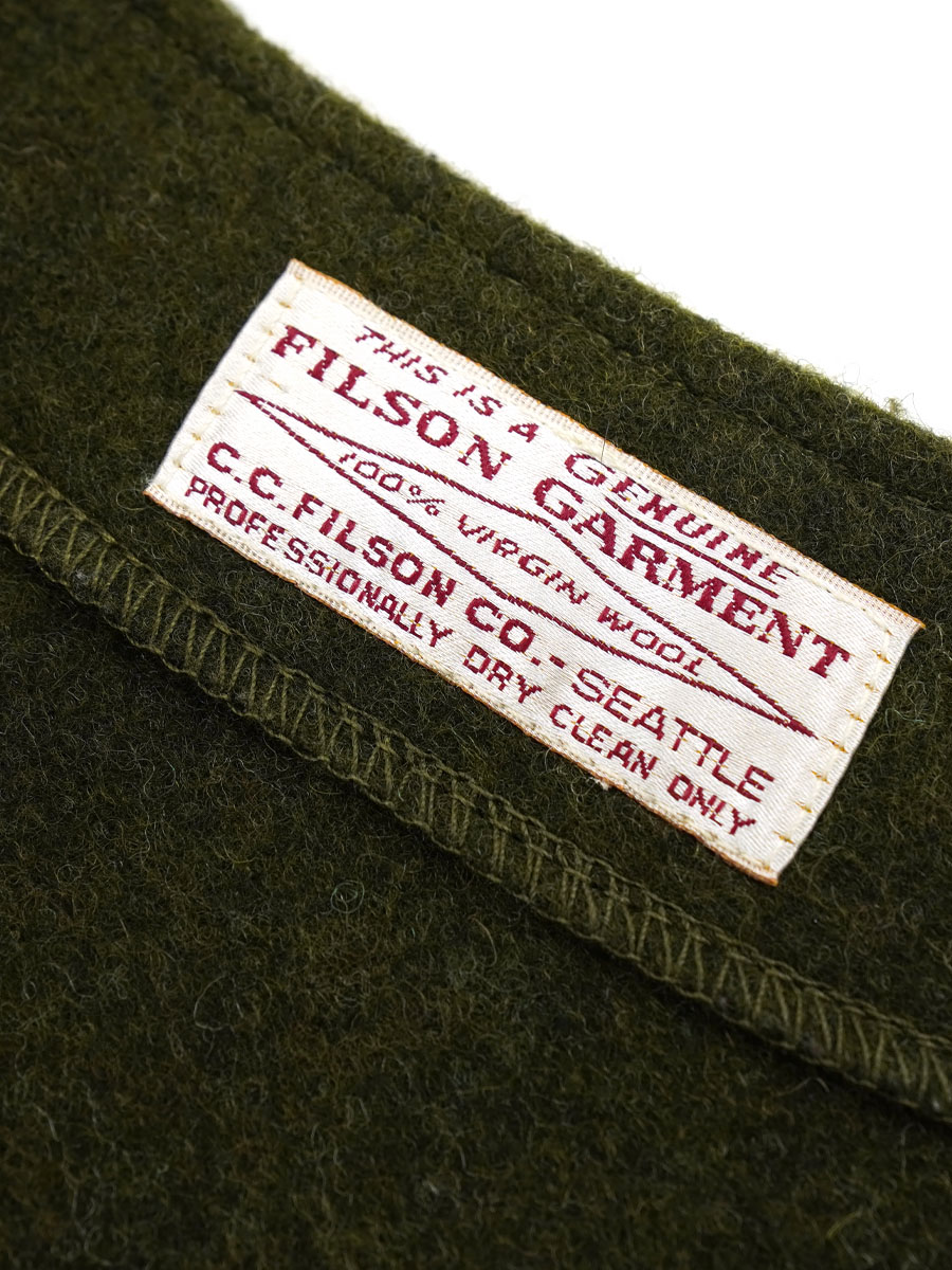 FILSON マッキーノウールベスト オリーブグリーン 実寸(40～42位