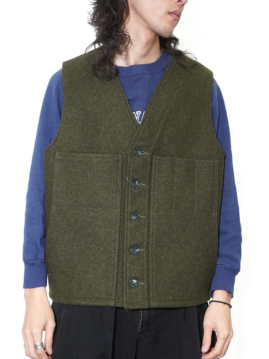 FILSON マッキーノウールベスト オリーブグリーン 実寸(40～42位
