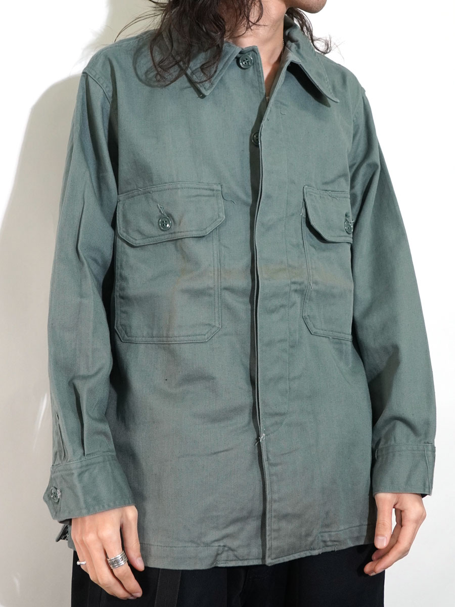 50'S U.S.AIR FORCE UTILITY SHIRT SAGE GREEN (SIZE.16 32)