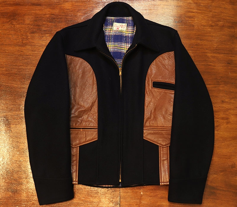 1940s WOOL x LEATHER JACKET , Size 40 | FAKEα | | BerBerJin WebStore