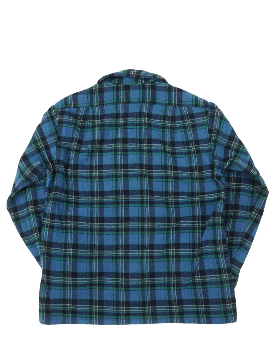 sears オンブレ　ボードシャツ　70s サイズ Ｌ　ペンドルトン　好配色 70's ペンドルトン 好配色チェック ボードシャツ 青緑 表記(L) USA製