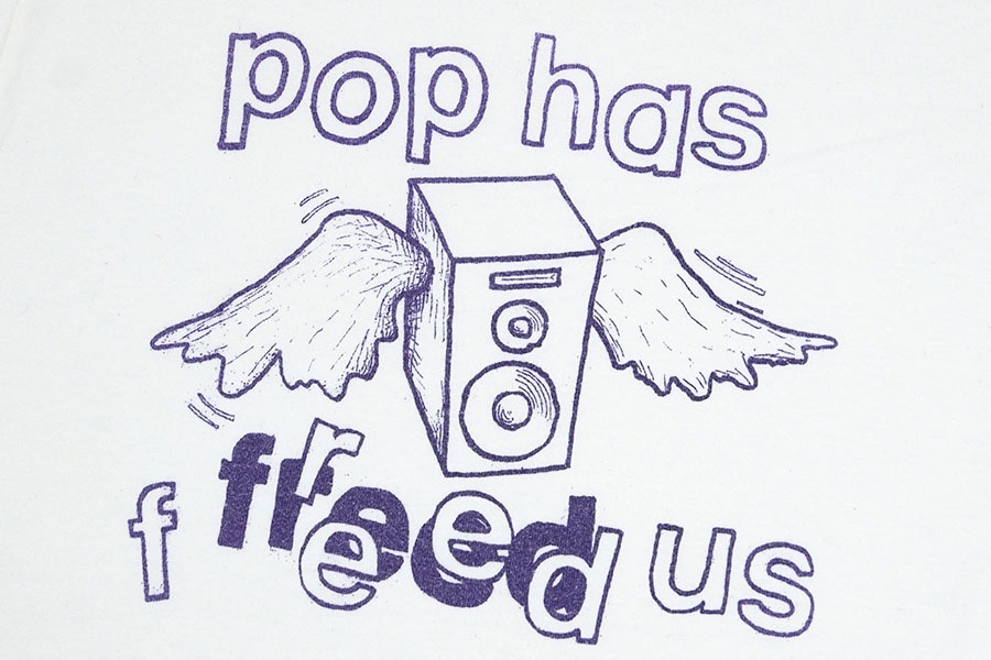 90's FRUIT OF THE LOOM ''POP has freed us'' 染み込みプリント