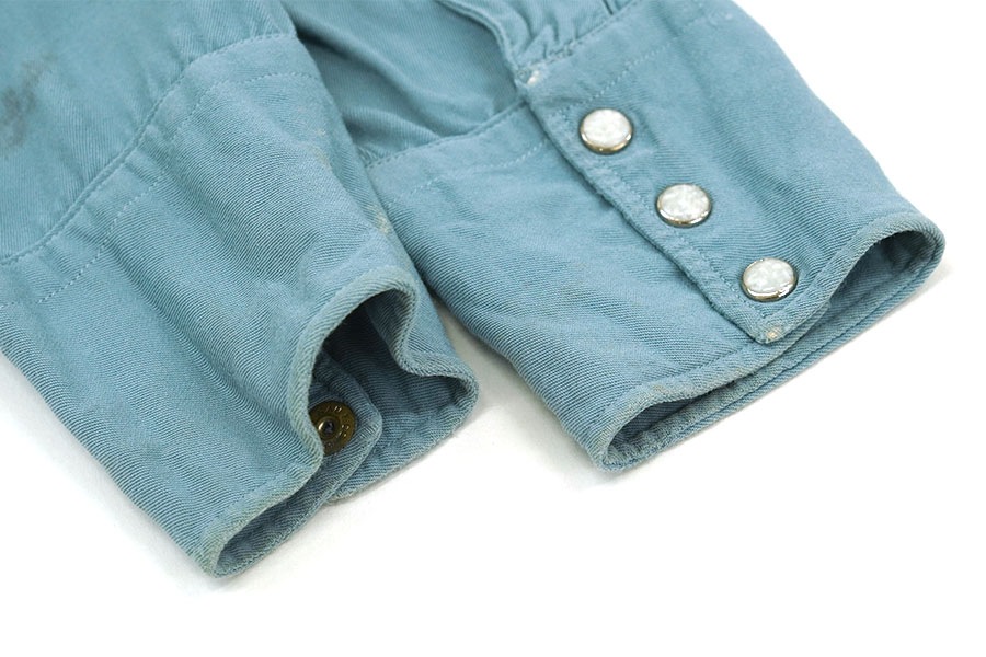 50S～ RAYON WESTERN SHIRT LIGHT BLUE (SIZE.M)
