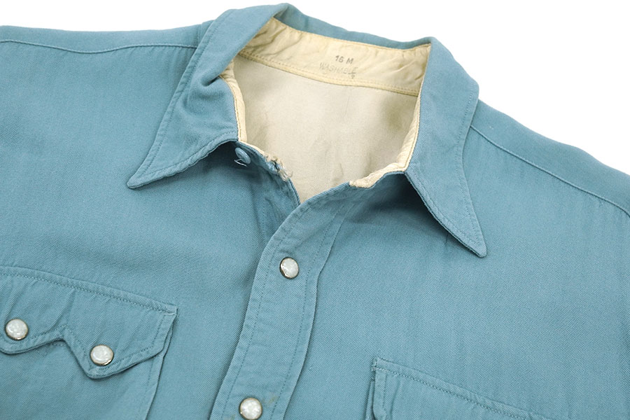 50S～ RAYON WESTERN SHIRT LIGHT BLUE (SIZE.M) | NEW ITEM