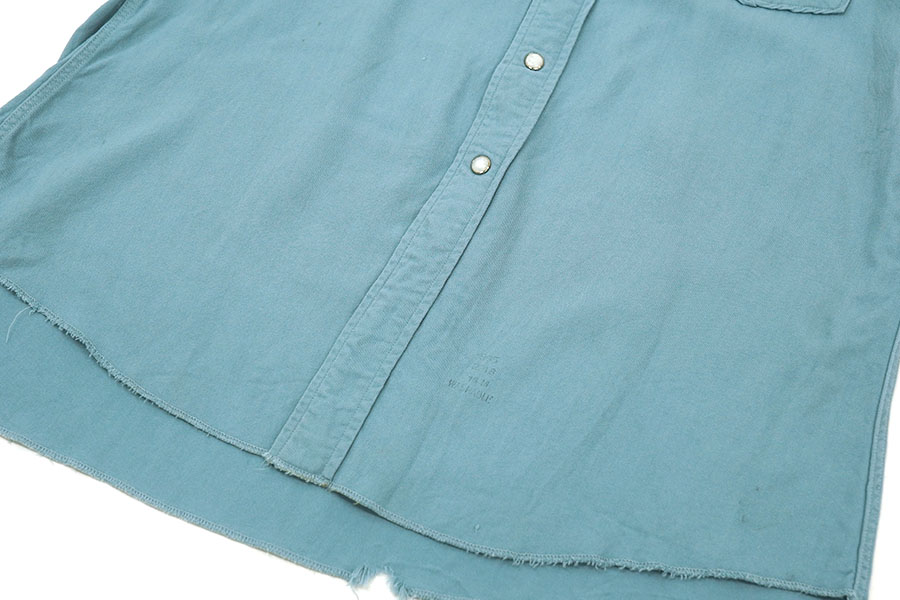 50S～ RAYON WESTERN SHIRT LIGHT BLUE (SIZE.M)