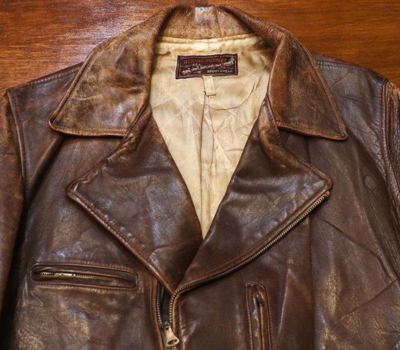 1940s LEATHER JACKET , Size 40
