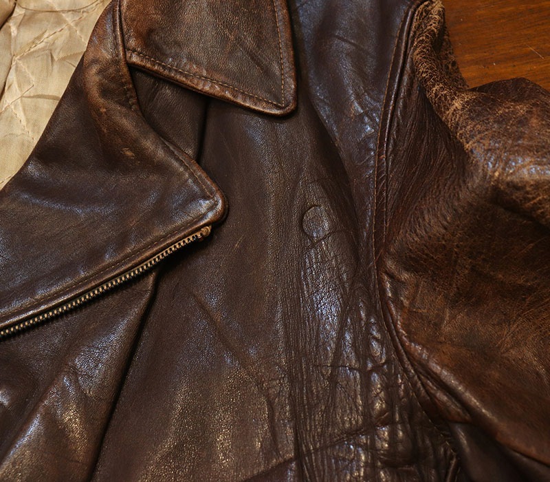 1940s LEATHER JACKET , Size 40