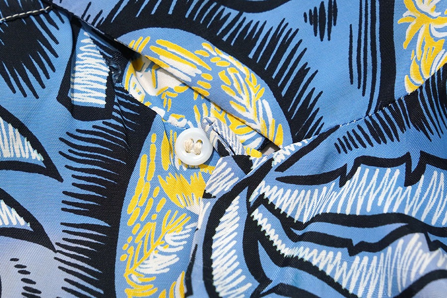 50s National マイアミスタイル ハワイアンシャツ パームツリー 50's RANDOM WEAR パームツリー L/S レーヨンハワイアンシャツ 表記(M