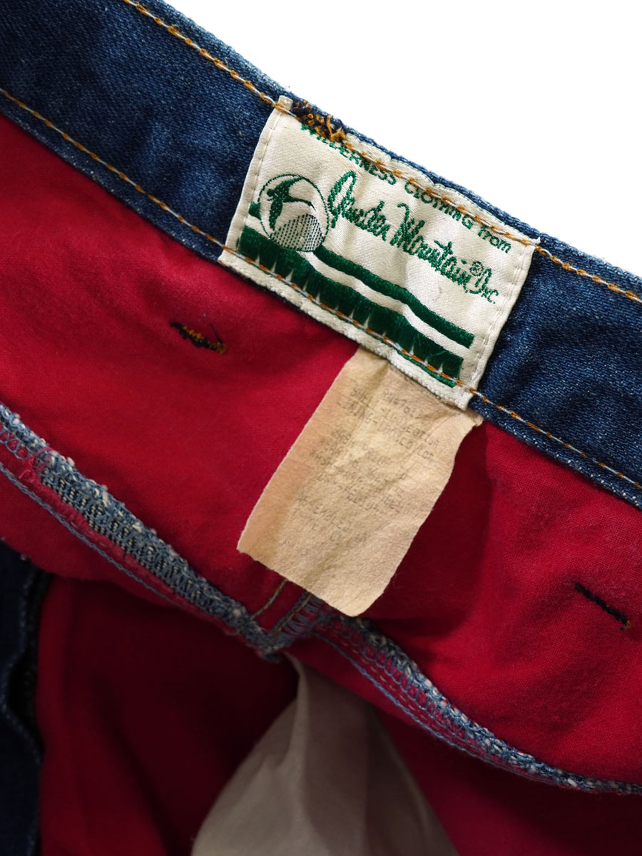 70'S QUNDER MOUNTAIN 5POCKET JEANS RED LINER  (APPROX.W34 L32)