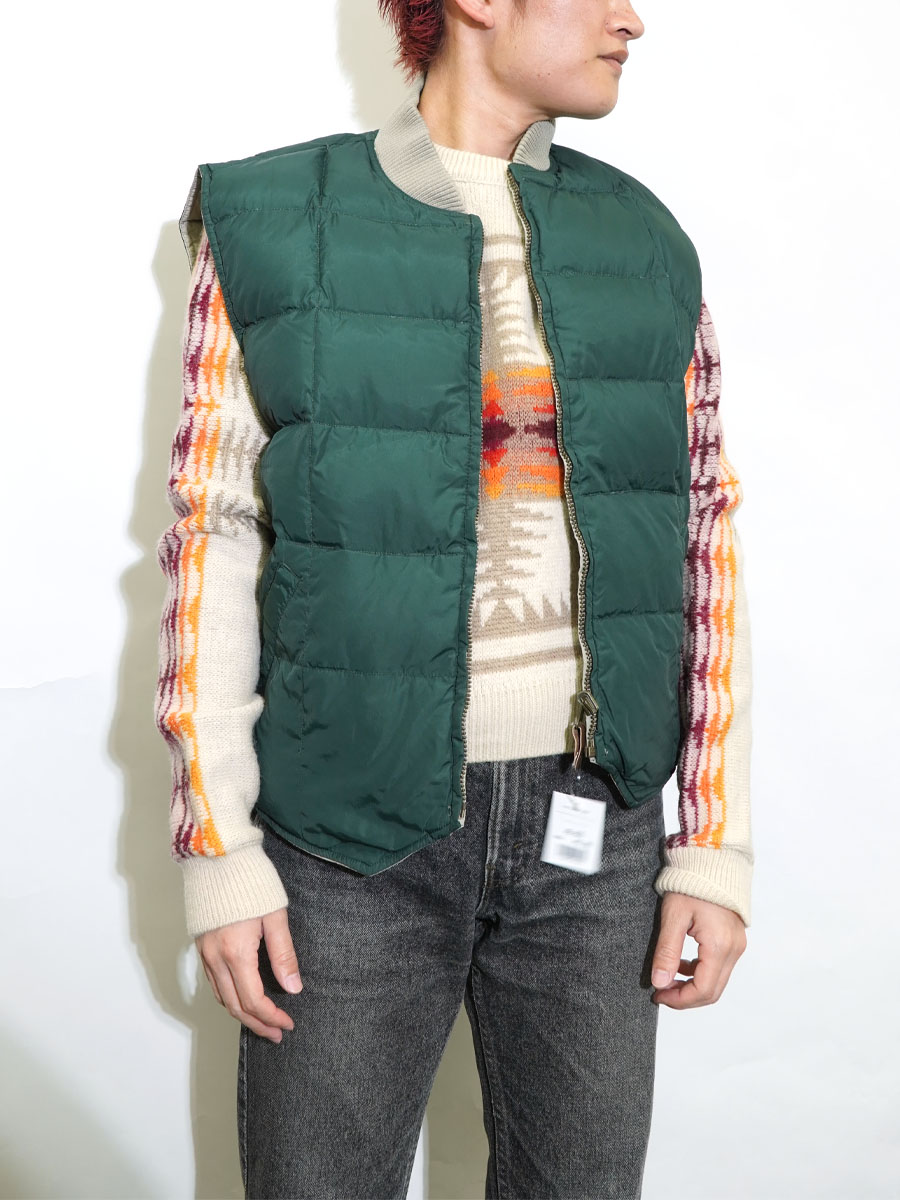 80's 黒タグ エディバウアー リバーシブル ダウンベスト 表記(M