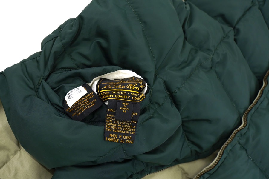 80's 黒タグ エディバウアー リバーシブル ダウンベスト 表記(M