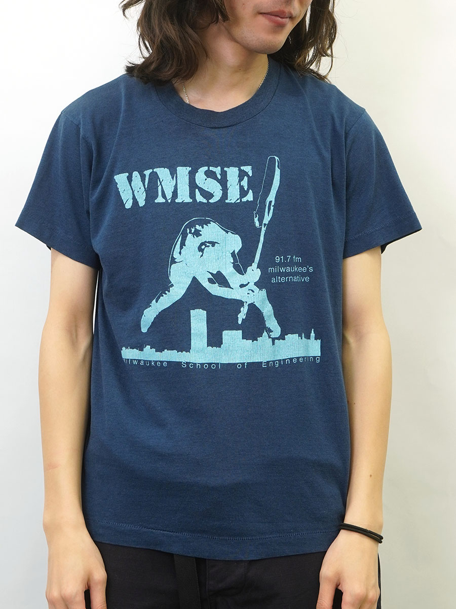 80'S SCREEN STARS ''WMSE'' T SHIRT NAVY (SIZE.LARGE) 