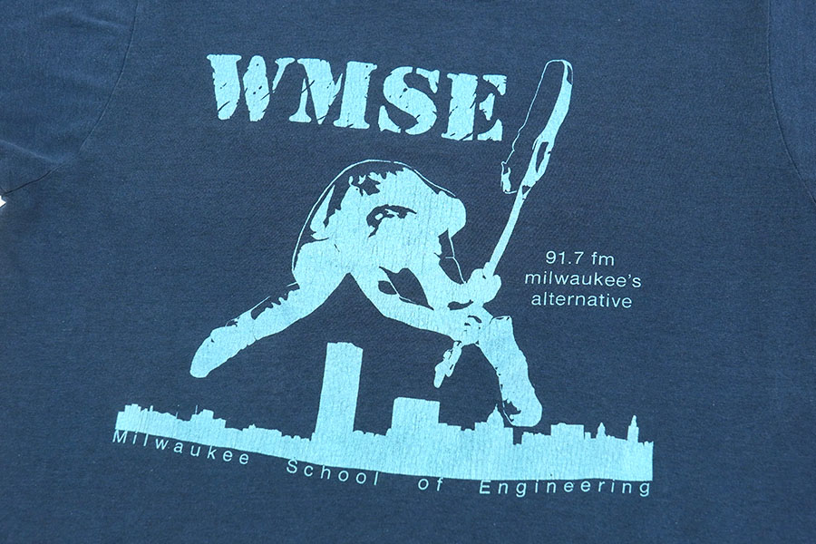 80'S SCREEN STARS ''WMSE'' T SHIRT NAVY (SIZE.LARGE) 
