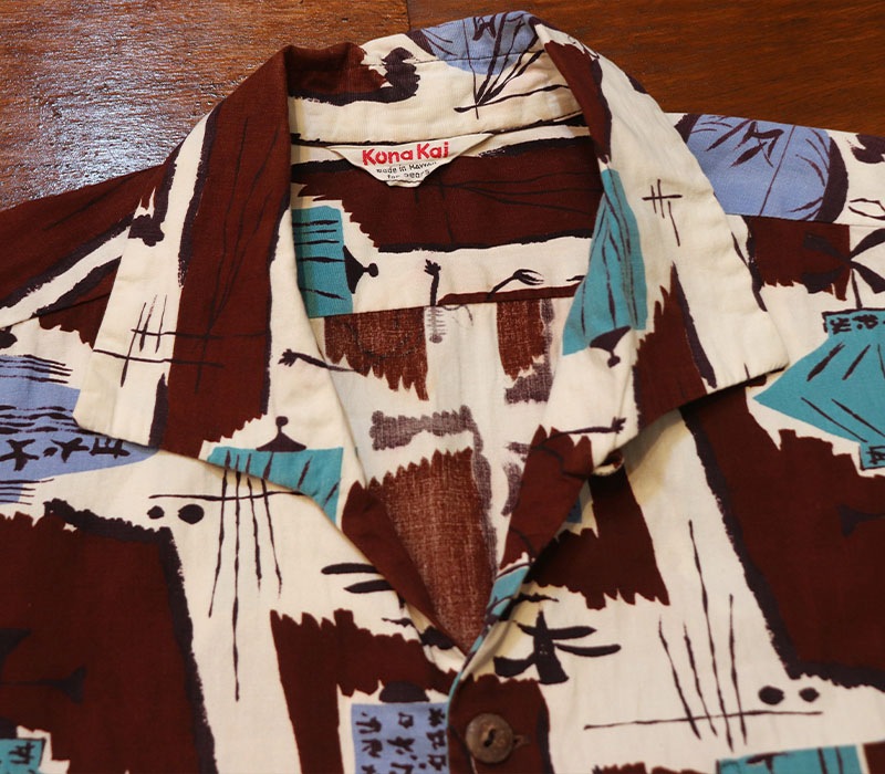 1950s COTTON HAWAIIAN , Size L