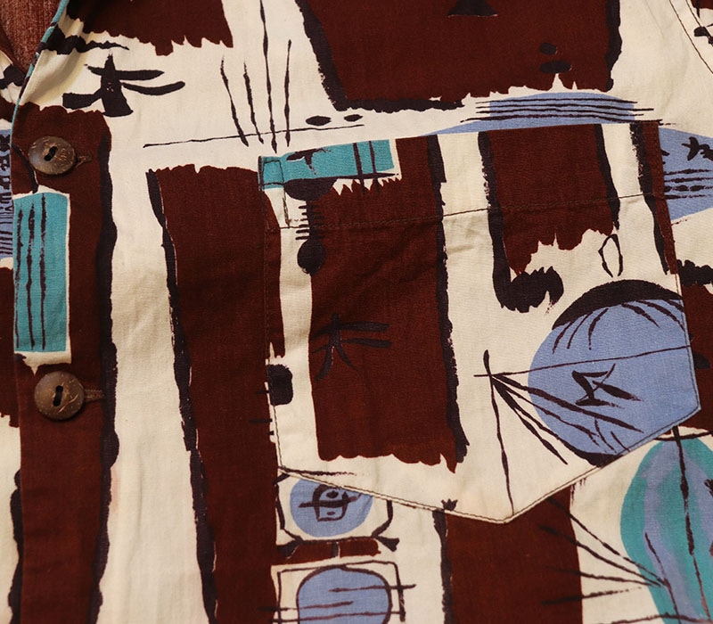 1950s COTTON HAWAIIAN , Size L