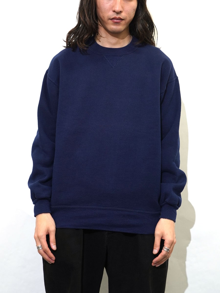 90's RUSSELL ATHLETIC 前V 無地スウェット ネイビー 表記(XL) USA製