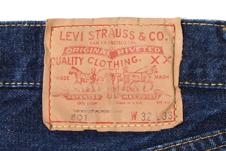 70's Levi's 501 66前期 デニムパンツ 濃紺 スレーキスタンプ 表記(W32