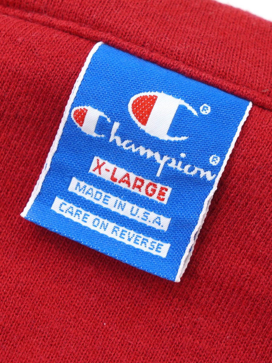 90's チャンピオン 襟裏切り替え ハーフジップスウェット 表記(XL) USA製