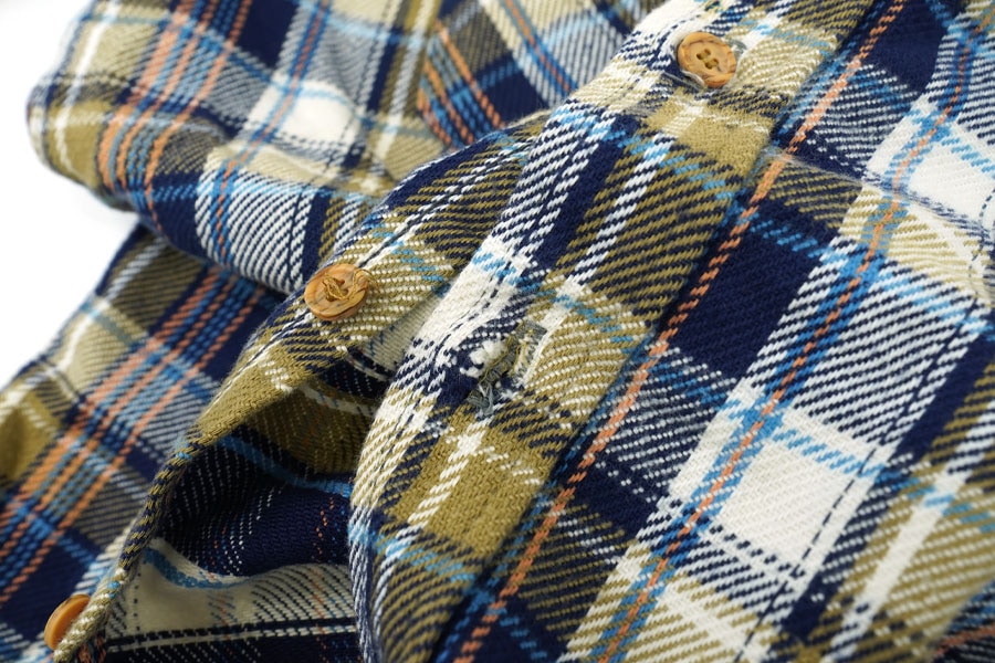 70's 単色タグ BIG MAC 好配色チェック フランネルシャツ 表記(L