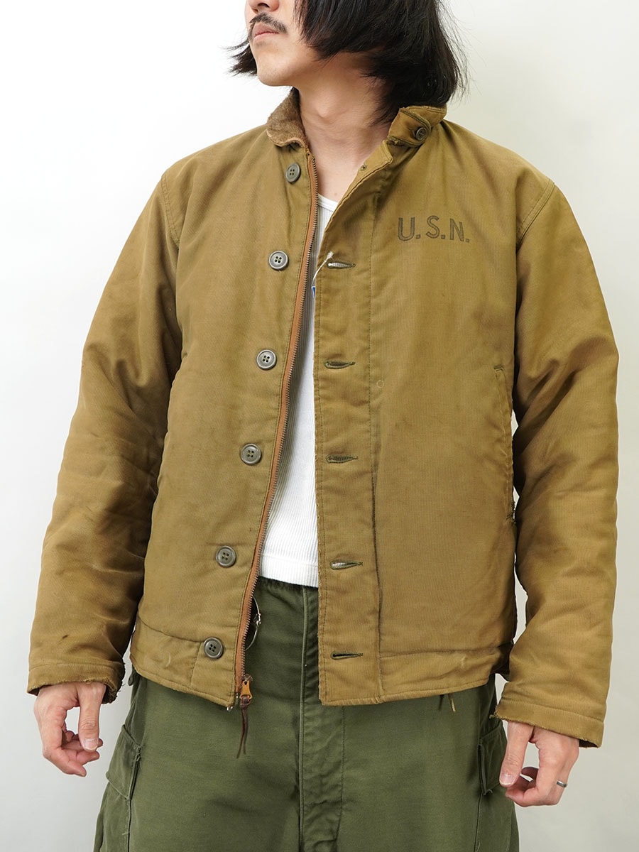 「し」激レア４０年代 USNデッキジャケット ゴールデンサイズ38 40's U.S.NAVY N-1 デッキジャケット 実寸(38位) | すべての商品