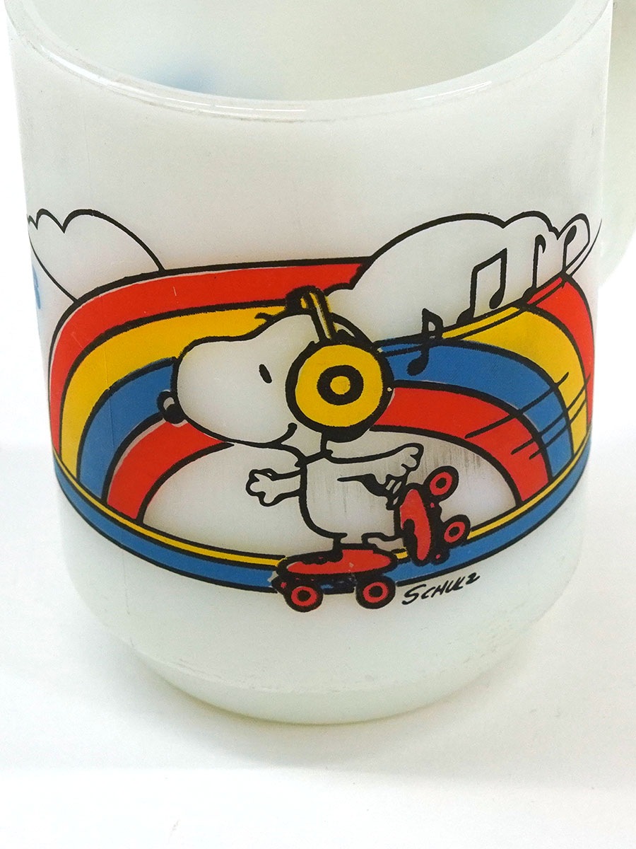 70's～ ANCHOR HOCKING Fire-king OVEN-PROOF ''スヌーピー'' ミルク