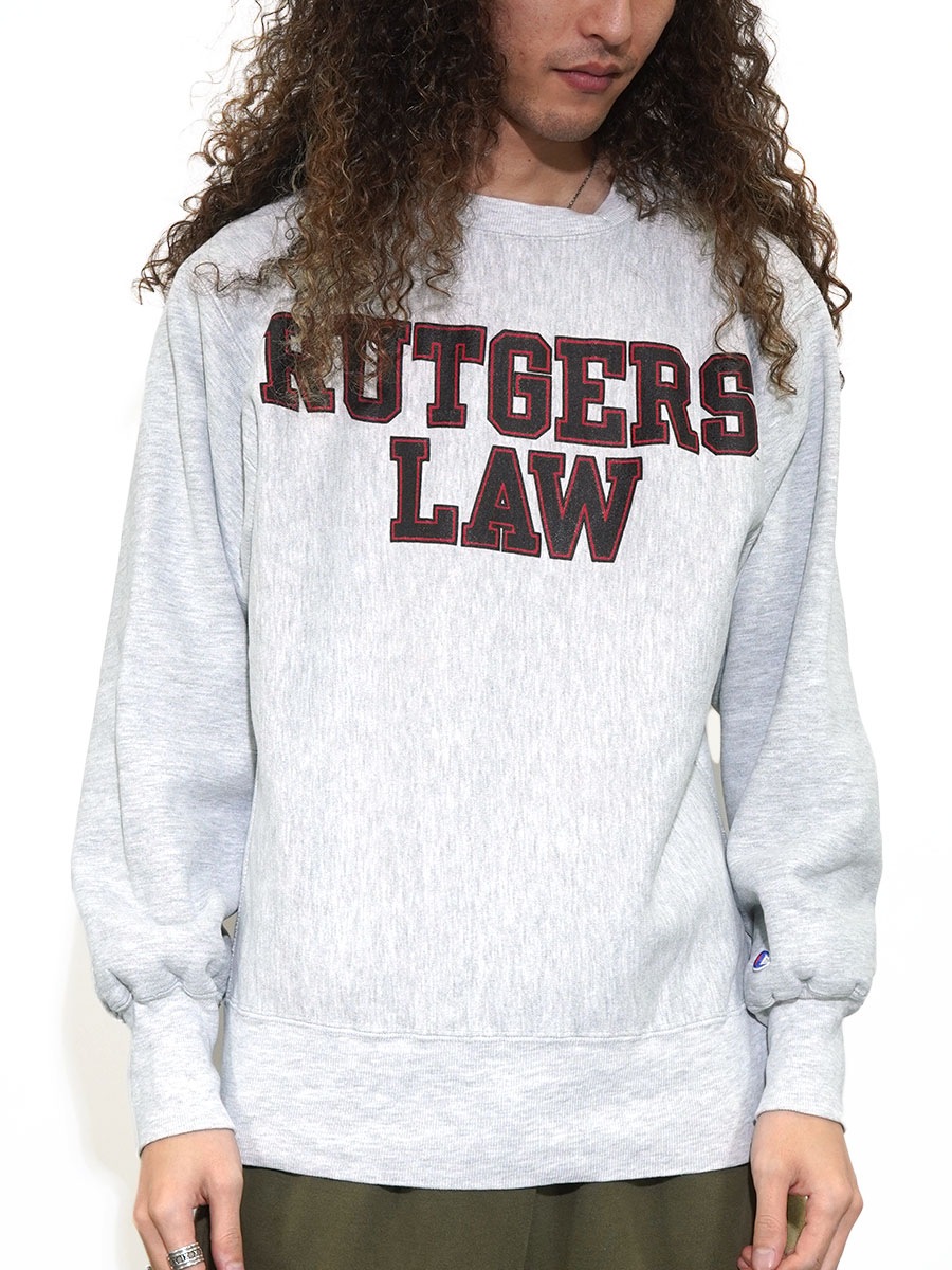 90's 刺繍タグ チャンピオンRW ''RUTGERS LAW'' 表記(L) USA製