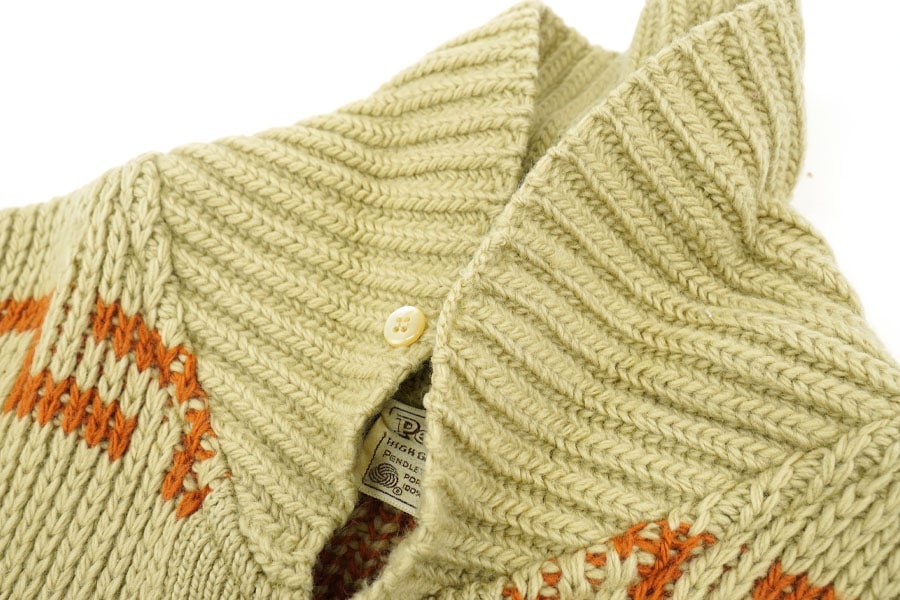 70's PENDLETON HIGH GRADE WESTERN WEAR ZIP-UP WOOL KNIT CARDIGAN