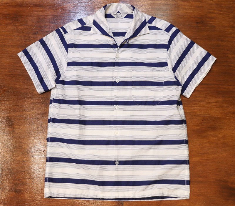 1960s S/S BORDER SHIRT , Size M