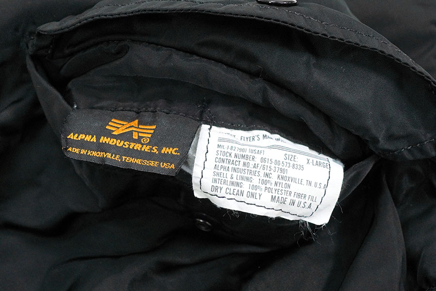 USA製 ALPHA INDUSTRIES MA-1 フライトジャケット ブラック 表記(X
