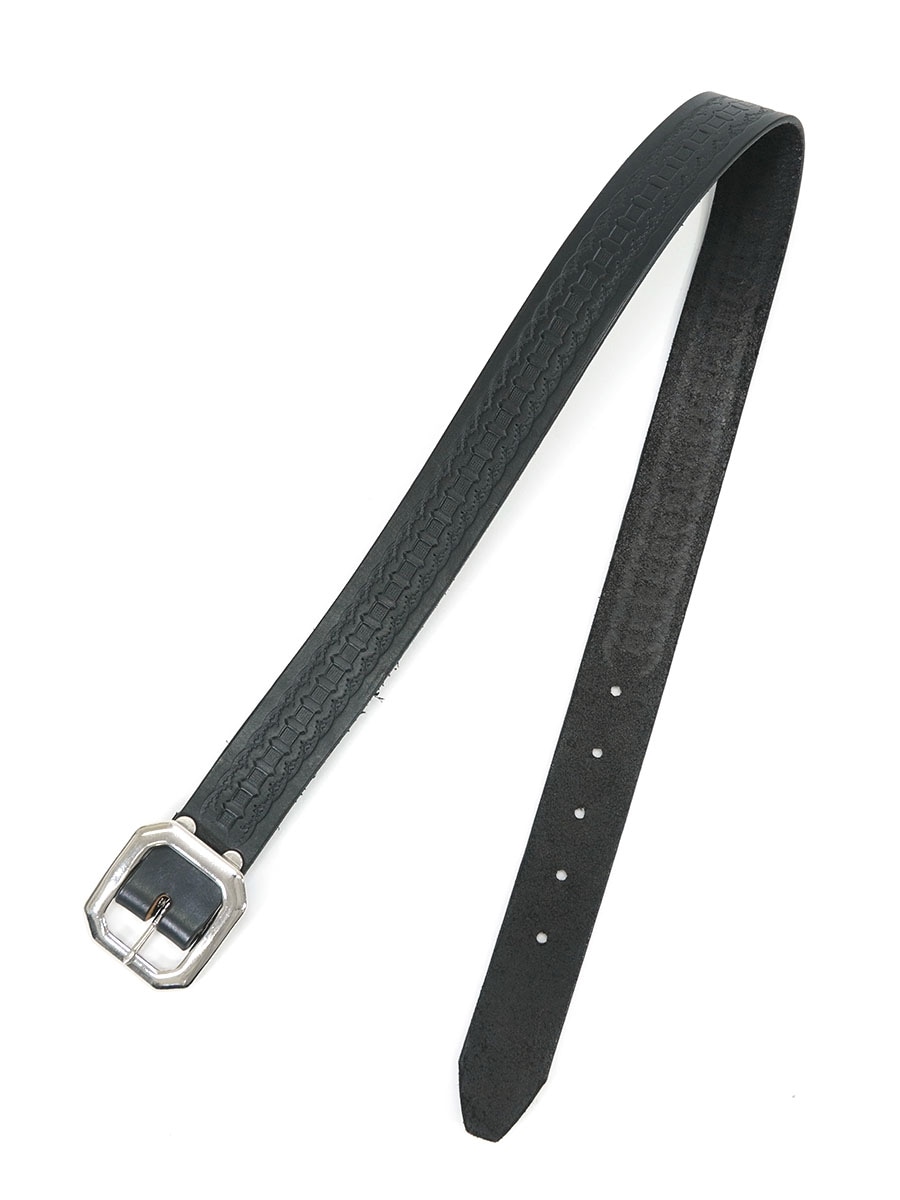 OLD ブラック カービングレザーベルト 表記(32) ①