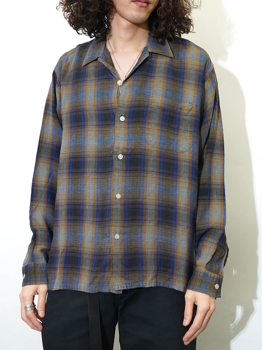 60's PENNEY'S TOWNCRAFT 好配色チェック レーヨンシャツ 実寸(XL位