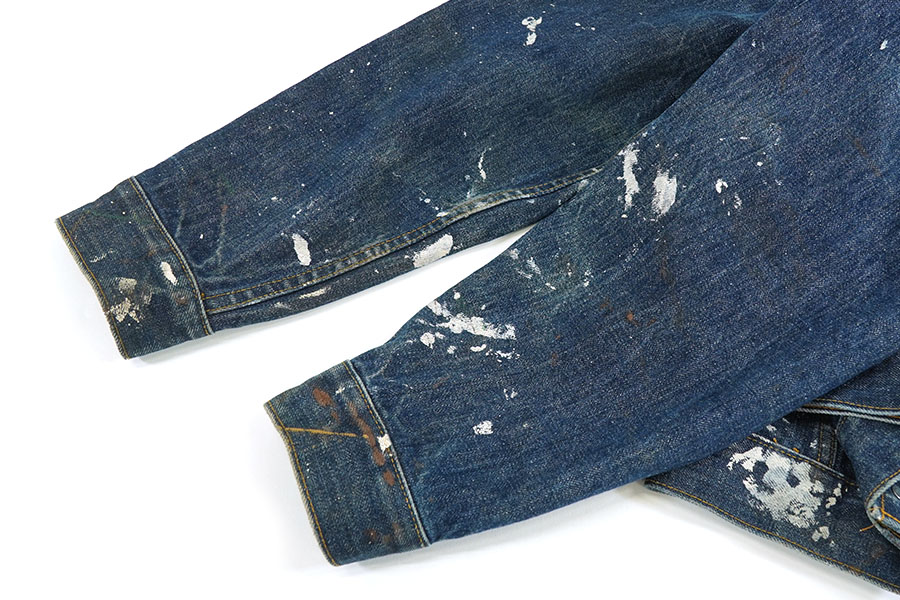 70s Levi's 70505 デニムジャケット 濃紺 ペンキ 42-44 70's Levi's 70505 スモールe デニムジャケット 濃紺 表記(42