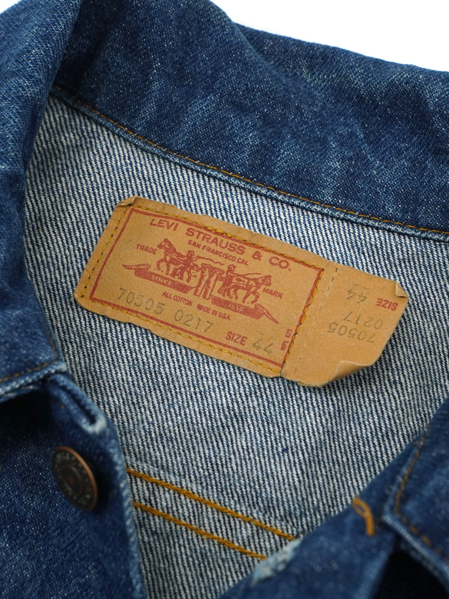 70's Levi's 70505-0217 スモールe デニムジャケット 濃青 表記(44