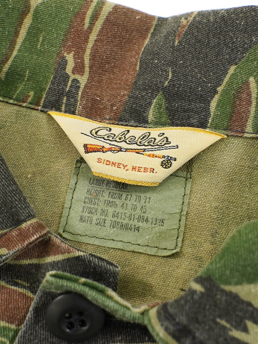 80's cabela's タイガーカモ柄 シャツジャケット 表記(LARGE-REGULAR