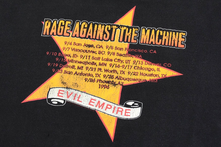 90's Tour champ RAGE AGAINST THE MACHINE ''EVIL EMPIRE'' 両面プリント Tシャツ 表記(XL)