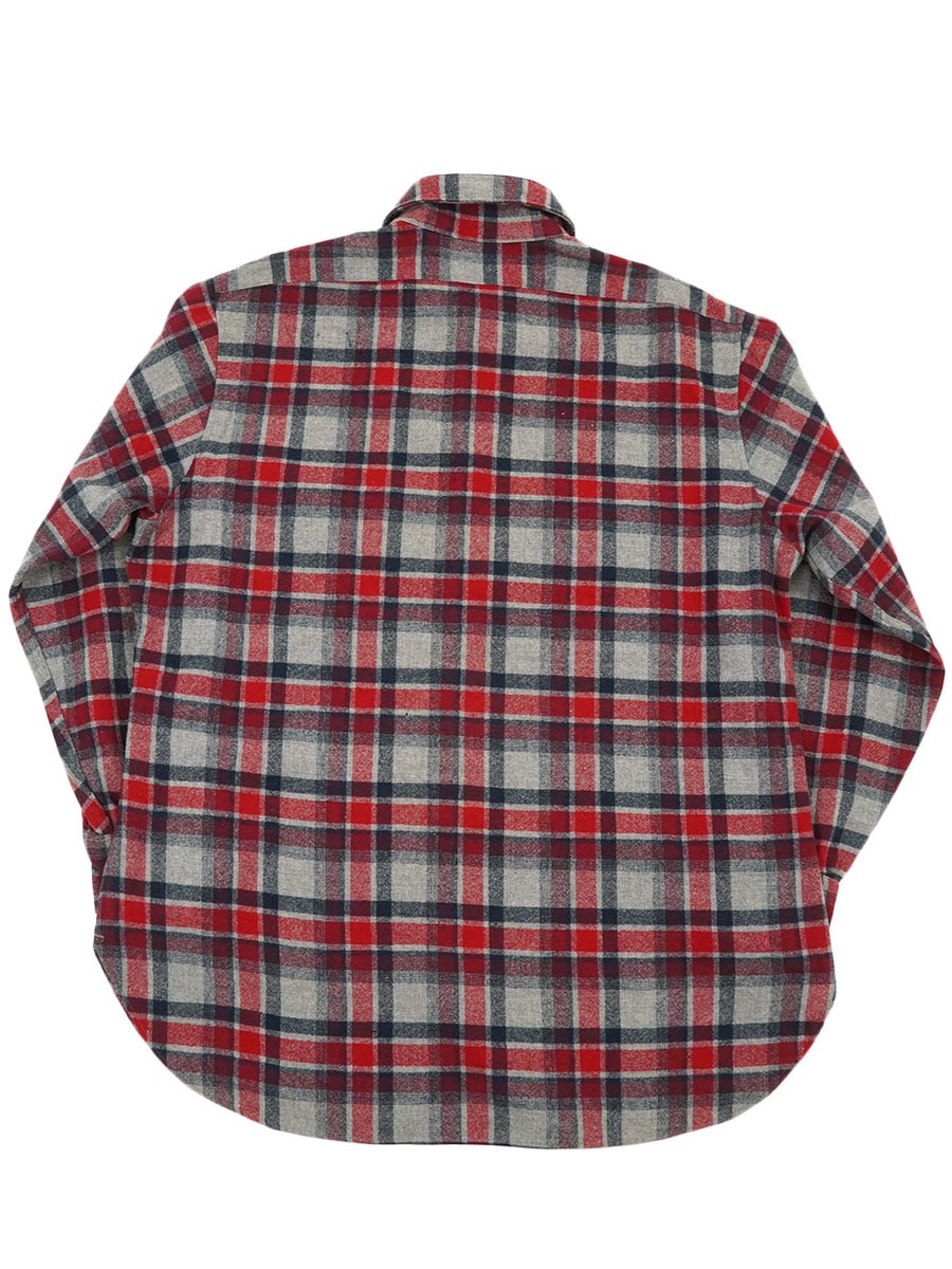 70's ペンドルトン 好配色チェック ウールウエスタンシャツ 表記(XL