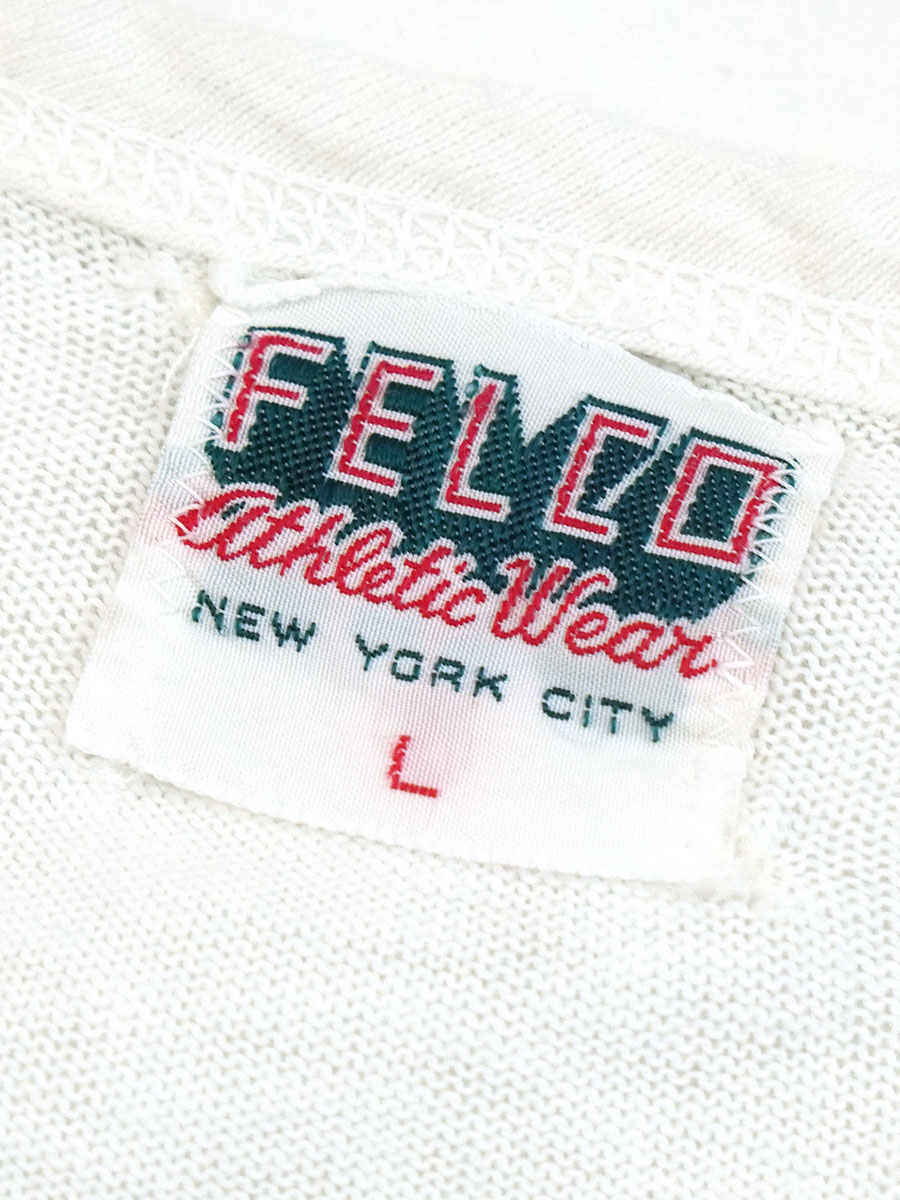 50's～ FELCO athletic wear ''HIGHLANDS SCHOOL A174'' 3段染み込みプリント Tシャツ ホワイト 表記(L)