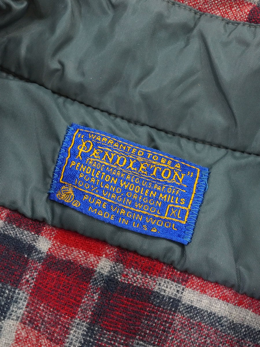 70's ペンドルトン 好配色チェック ウールウエスタンシャツ 表記(XL