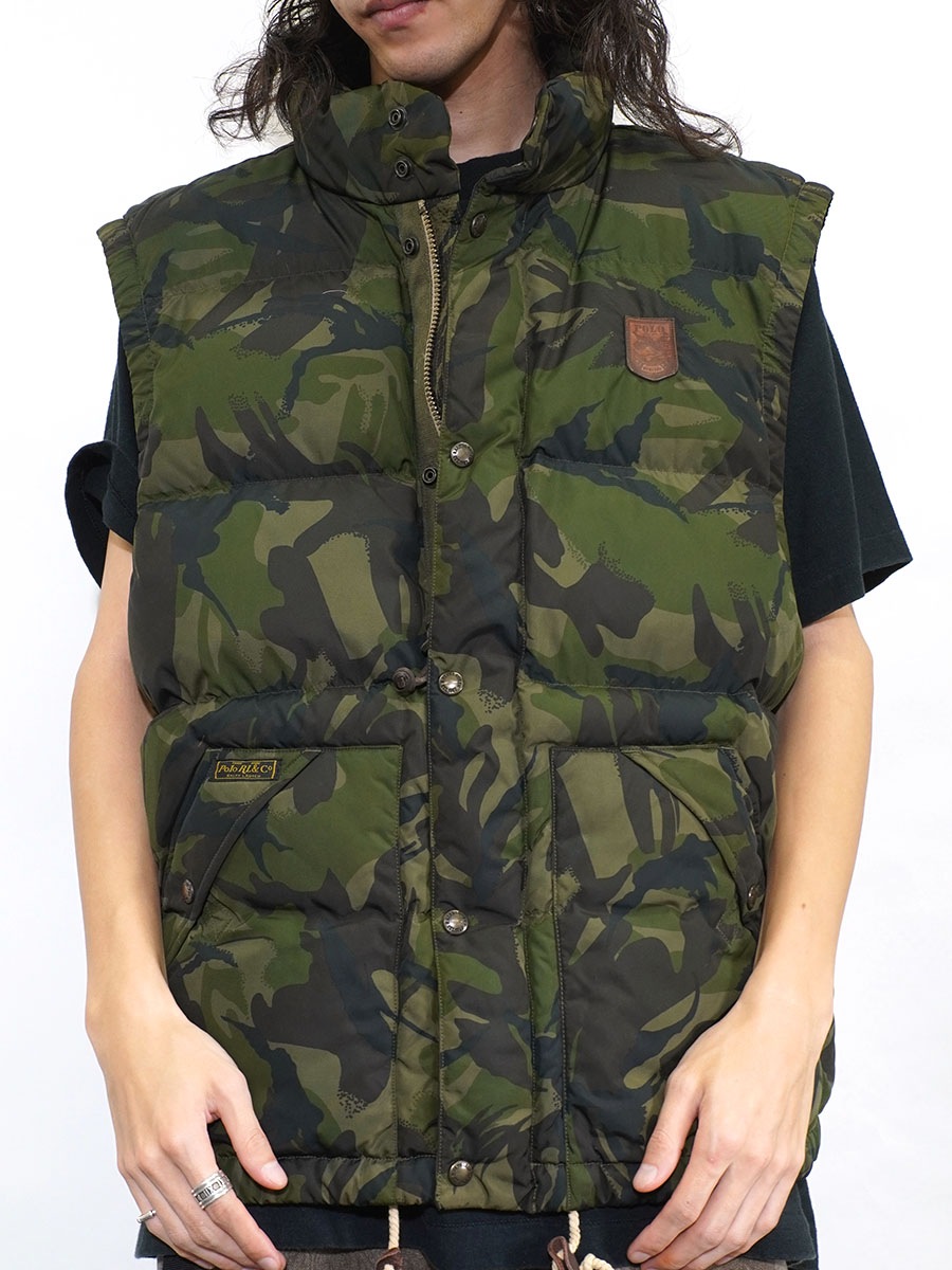 【美品 】POLO Jeans ラルフローレン ダウンベスト 迷彩 カモフラ L 美品 】POLO Jeans ラルフローレン ダウンベスト 迷彩 カモフラ L