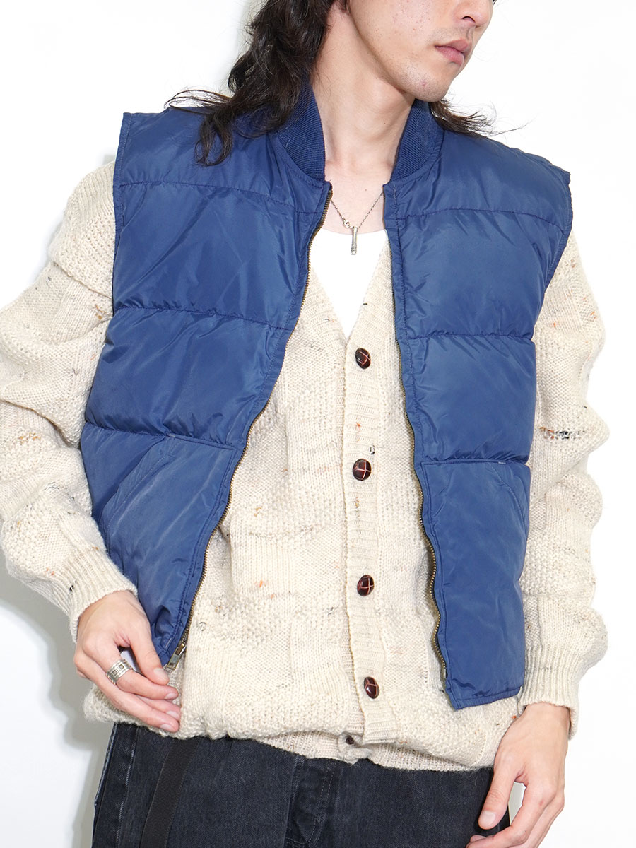 80s Eddie Bauer 黒タグ ネイビー ダウンベスト 80's 黒タグ エディバウアー ダウンベスト ネイビー 表記(S