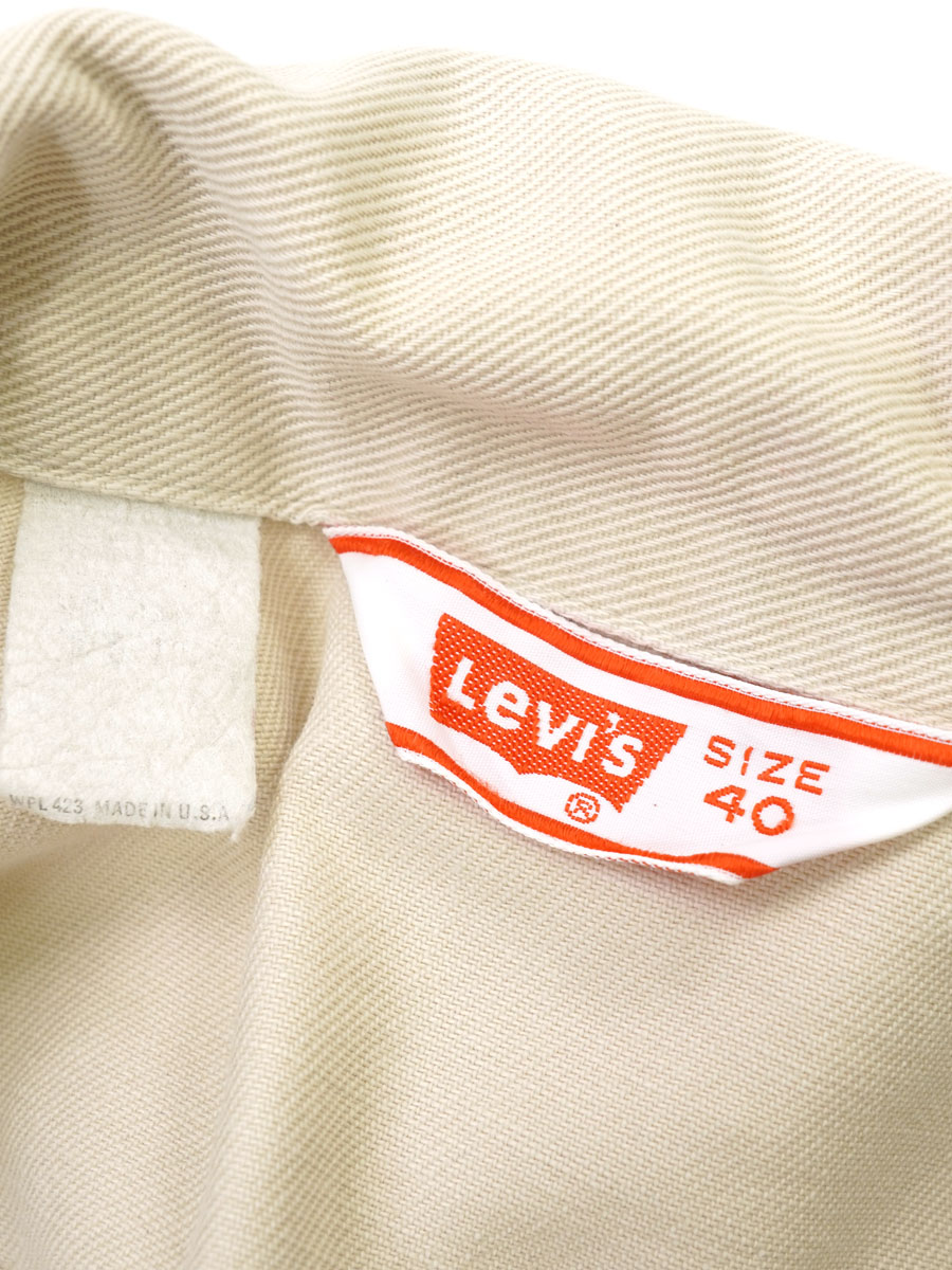 美品 Levi's 70s 【40】コットン ジャケット ベージュ USA 70'S LEVI'S COTTON TWILL JACKET BEIGE (SIZE. 40) | NEW ITEM