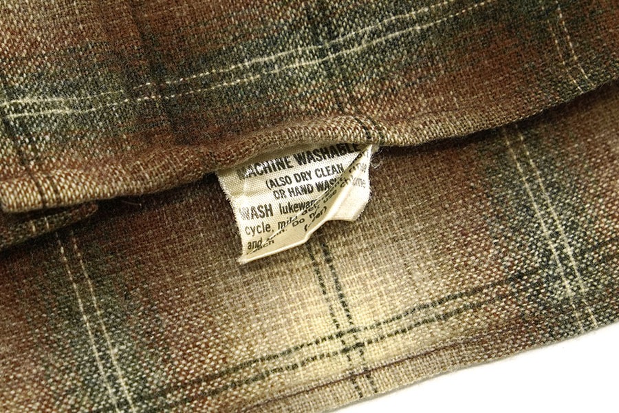 70's ペンドルトン 好配色 シャドーチェック ウールシャツ 表記(15 1/2)
