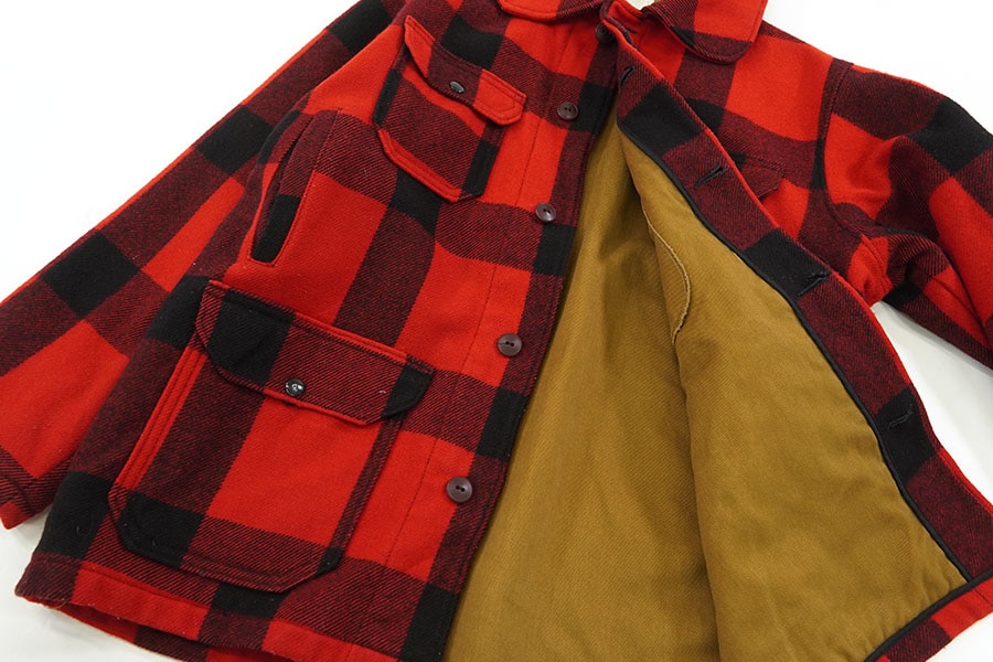 80's Woolrich 赤黒バッファローチェック ウール マッキーノジャケット